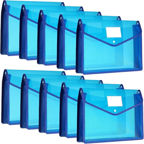 10 Pieces Plastic File Folders Envelope Expanding File Wallet Organizer by Epakh