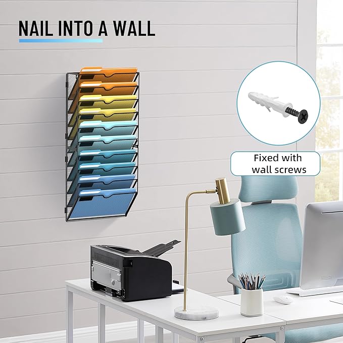 SUPEASY 10-Tier Wall File Holder Organizer - Image 5