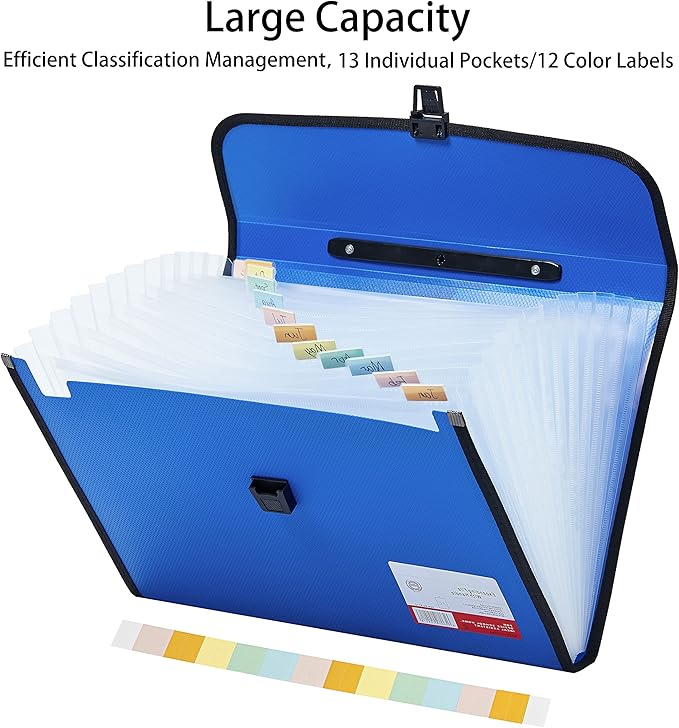 JIZISO Legal Size 13 Pocket Accordian File Organizer Expanding File Folder - Image 3