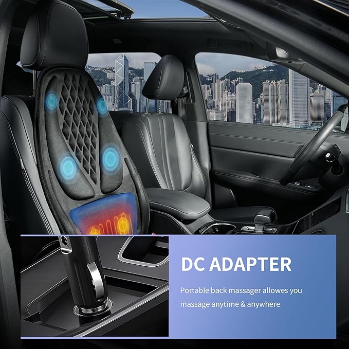 comrelax Back Massager with Heat, Massage Seat Cushion with 3D Lumbar Support - Image 4