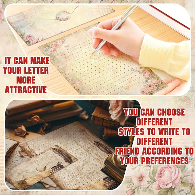 TaoBary 160 Pcs Stationery Paper Set 50 Double Sided Stationery Papers - Image 6