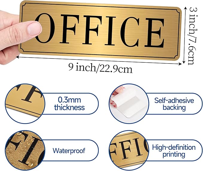 The Office Sign for Home and Business Door，Self-Adhesive Waterproof and - Image 2