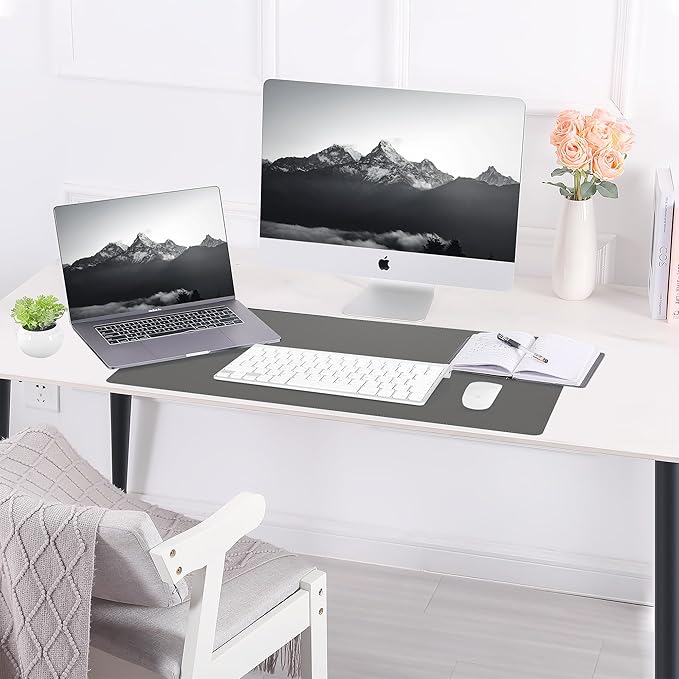 Desk Mat, 35.4" x 17" Leather Desk mat, Double-Sided Desk Pad, Desk matt - Image 6