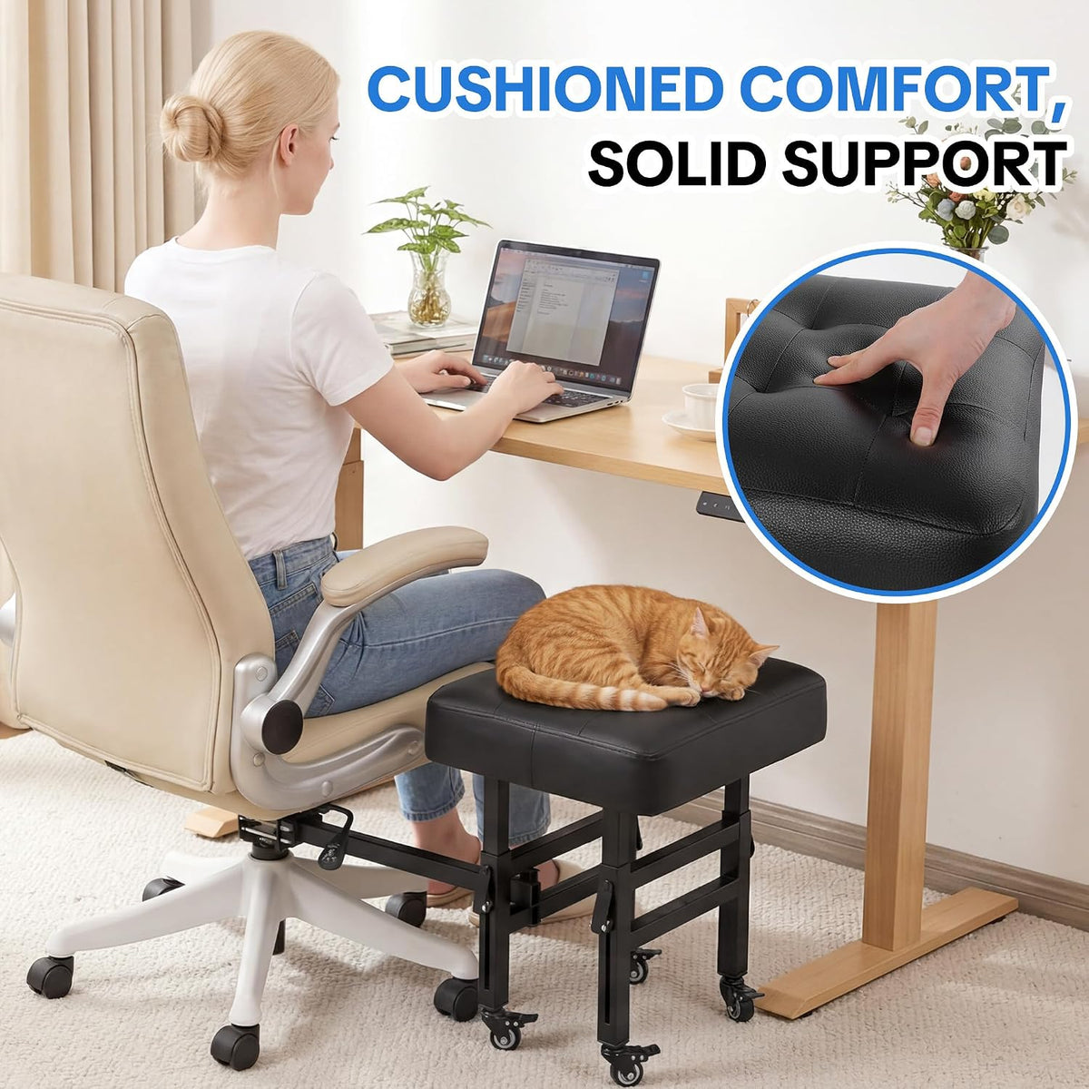 BALAPET Office Chair Footrest Attachment, Adjustable Height & Distance