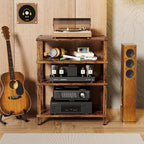 LELELINKY 4-Tier AV Media Player Stand Set of 2, Wooden TV Stand, Game Console - Image 7