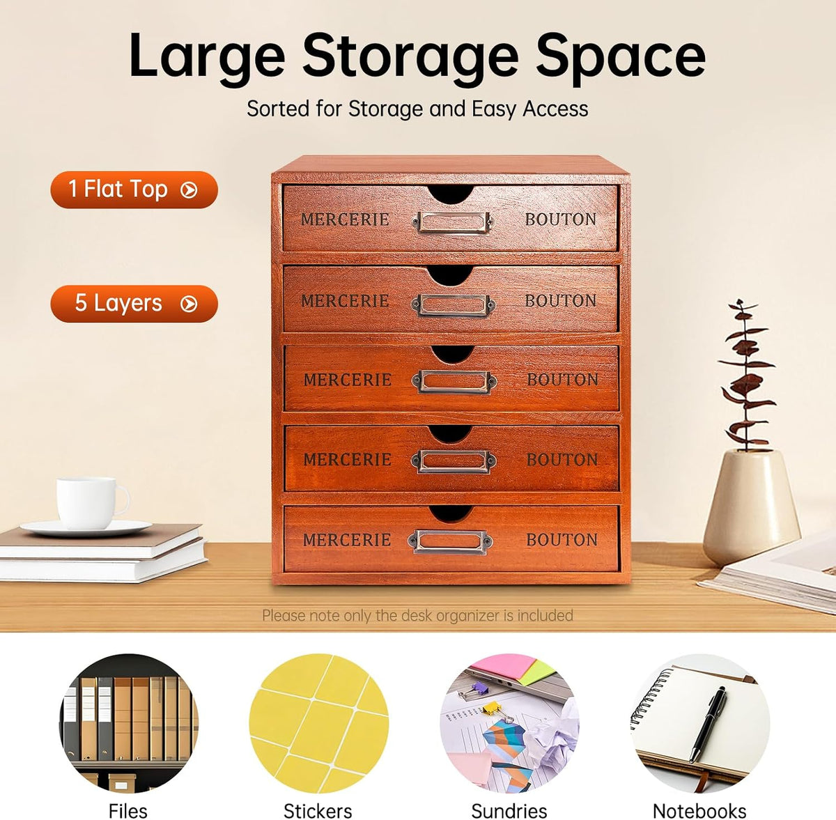 Vintage Wooden Drawers Organizer, 16-Drawer Desktop Storage Box With Drawers,...