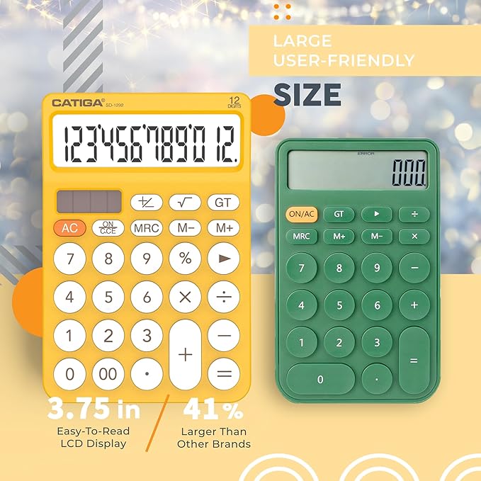 CATIGA 12 Digit Desktop Calculator Basic Desk Calculator - Image 3