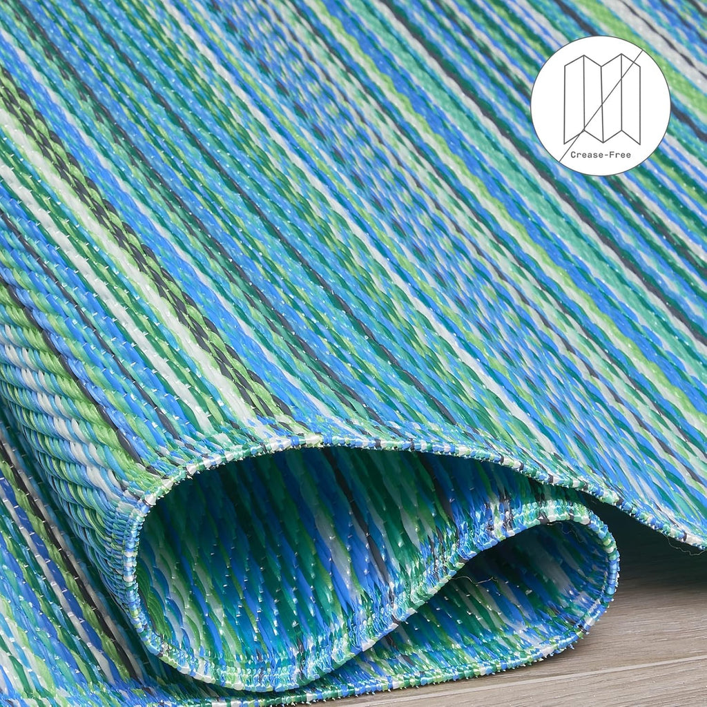 fab habitat outdoor rug - waterproof, fade resistant showing dimensions