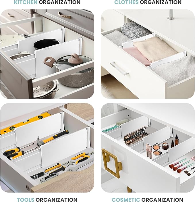 RAPTUROUS Adjustable Drawer Dividers, Expandable 13.35-22", Non-Slip - Image 6