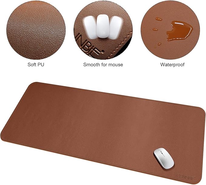 CENBBIE Leather Desk Mat Protector Super Large 51.18"x23.62" Desk Blotter Pad - Image 3