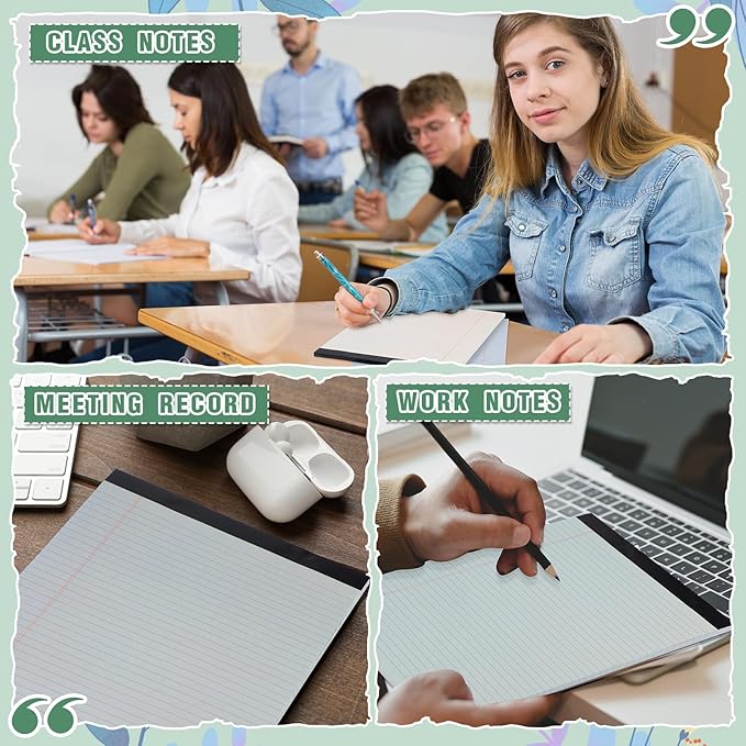 Fuutreo 8 Pcs 8.5'' x 11'' Colored Legal Pad Writing Pads Narrow Ruled 50 - Image 6