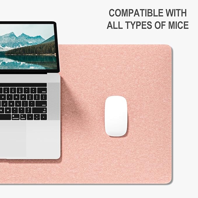 Auhoahsil Felt Desk Mat, Minimalist Large Mouse Pad XL 31.5 x 11.8 in, Desk Matt - Image 4