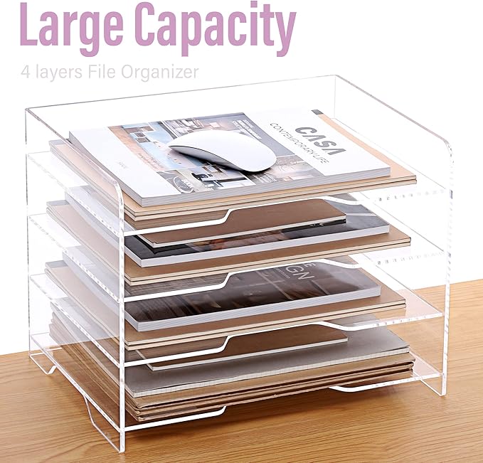 SANRUI Acrylic Paper Organizer Letter Tray - Image 8