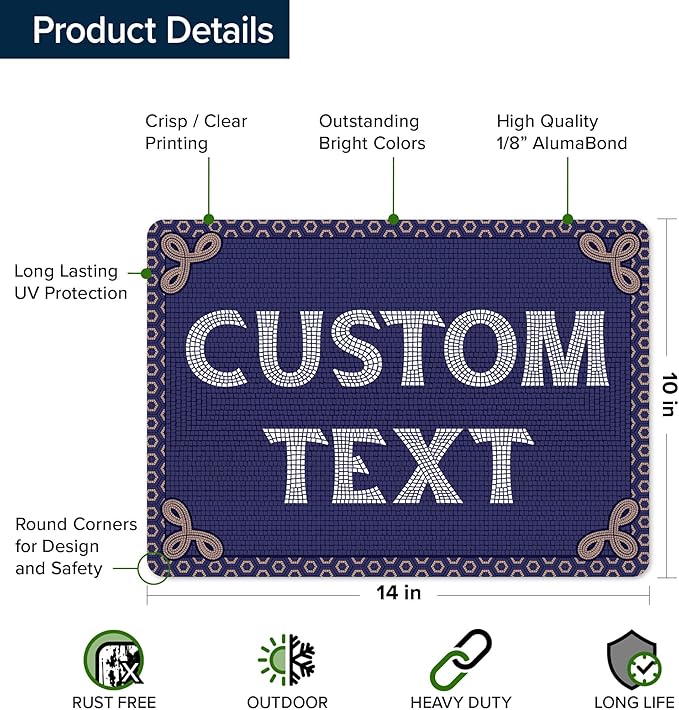 Custom Sign, Custom Street Sign, 11 Font Colors, 13 Font Styles, 4 Hole Options - Image 6