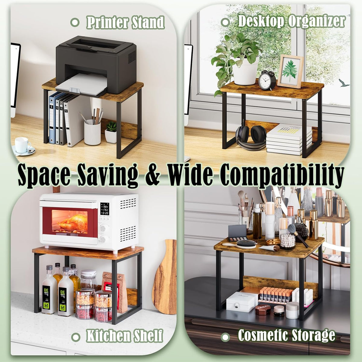 MARTY Printer Stand for Desk, Desktop Shelf Printer Riser for Home Office