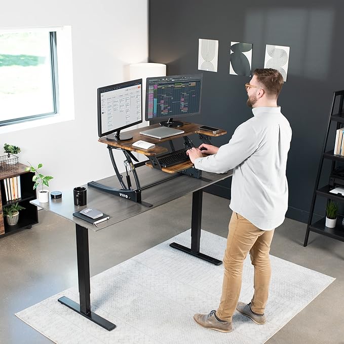 VIVO 36 inch Height Adjustable Stand Up Desk Converter, V Series, Quick Sit to - Image 3