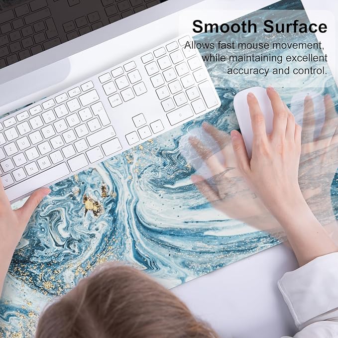 QIYI Large Desk Pad, Keyboard Mouse Pad Desktop Decor, Waterproof PU Leather - Image 5