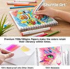 Shuttle Art Marker Pad, 8.9”x8.3” Portable Sketchbook, 40 Sheets Marker Drawing - Image 3