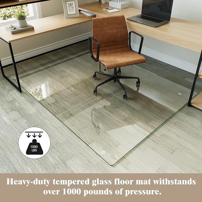 Koonmi Tempered Glass Chair Mat - Image 2