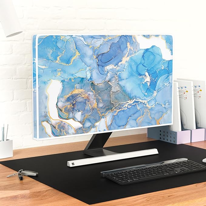 Baocicco Baby Blue Gold Marble Waterproof Screen TV Cover 37, 39 Inch Modern - Image 6