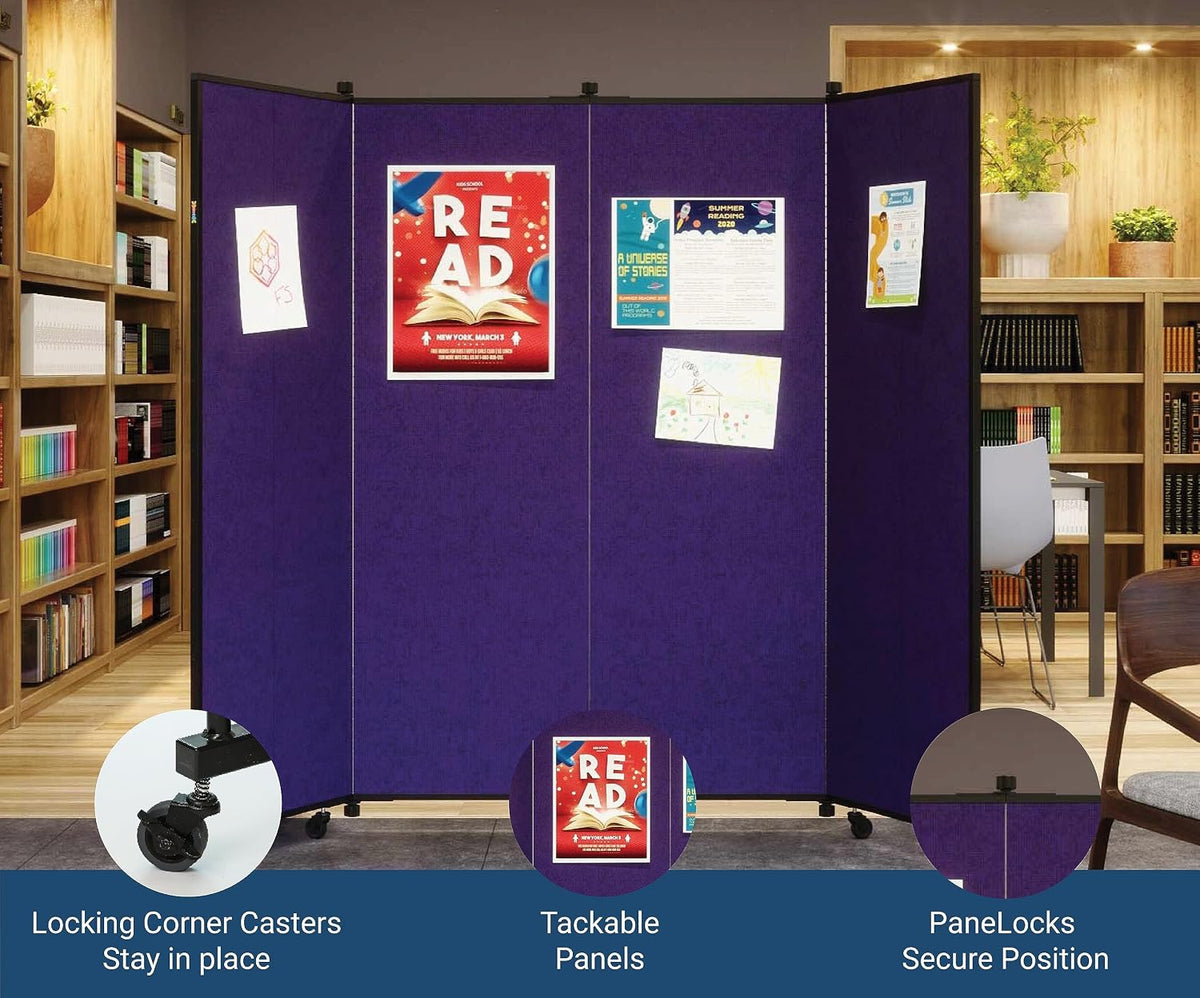 Screenflex Display Towers, Portable Wall Divider Boards for Art Show Partitio...