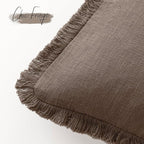 Foindtower Set of 2 Decorative Linen Fringe Throw Pillow Covers Cozy Farmhouse - Image 3