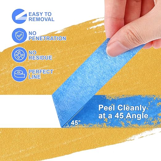 NEOACT 24 Rolls Blue Painters Tape 2 Inch Wide, 55 Yards Multi-Surface Residue - Image 4