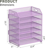 6 Tier Desk Organizer, Heavy-Duty Thick Metal Letter Tray Organizer, Large - Image 5