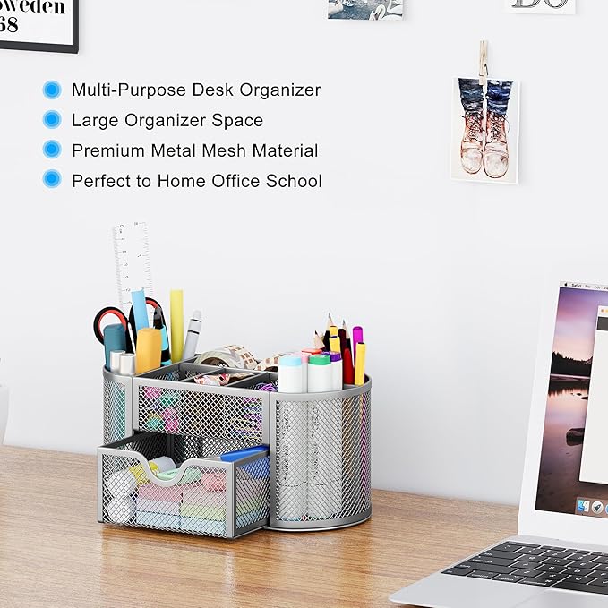 EasyPAG Mesh Pen Holder Desk Organizer - Image 3