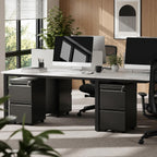 fully assembled 2 drawer mobile file cabinet with on a desk or shelf