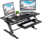 Lubvlook 42 inch Stand Up Desk Converter, Height Adjustable Sit Stand Desk Riser by Lubvlook