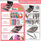 art supplies, 269 piece deluxe art set crafts, close-up detail