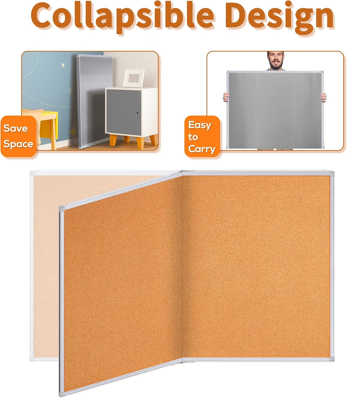 Maxtek Cork Board 60 x 36 in, Large Bulletin Board for Wall Aluminum Framed