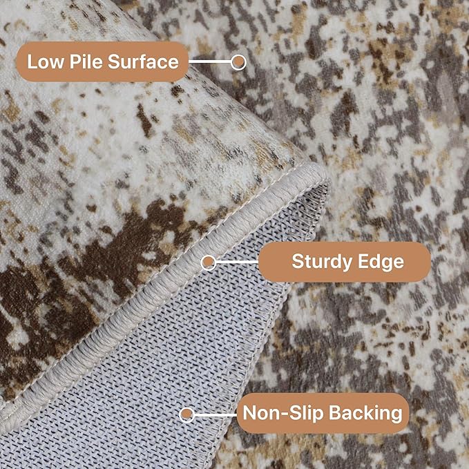 GENIMO Washable Area Rugs for Living Room, 8x10 Vintage Non Slip Rugs, Low Pile - Image 6