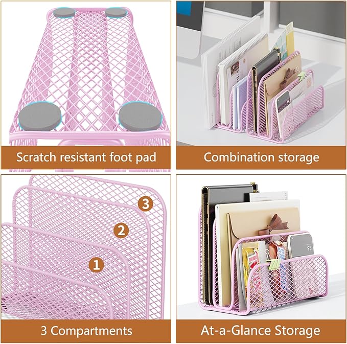 gianotter Mail Organizer Countertop, Metal File Holder - Image 4