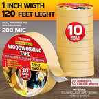 Trazon Double Sided Woodworking Tape Super Strong, 10 Pack, 1 Inch x 120 Feet - Image 3