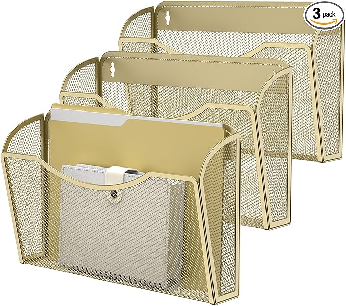 MINDEPOT Wall File Organizer, Hanging Wall Mounted File Folder Binder Holder by MINDEPOT