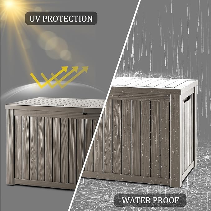 TARKARI 270 Gallon Lockable Resin Deck Box, Waterproof & UV-Resistant Outdoor - Image 7