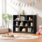Cozy Castle Black Bookshelf, 3-Tier Open Shelf Bookcase, 10 Cube Storage - Image 9