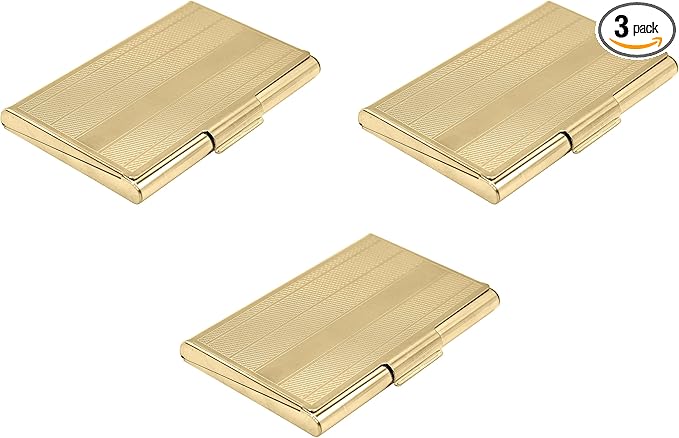 Stephanie Imports Set of 3 Slim & Minimalist Metal Business Card Holder Unisex by Stephanie+Imports