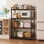 4 Tier Bookshelf 31.49" Width, Book Organizers and Storage, Wood and Metal Tall - Image 5