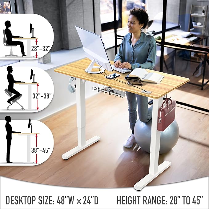 SHW 48-Inch Electric Height Adjustable Standing Desk - Image 6