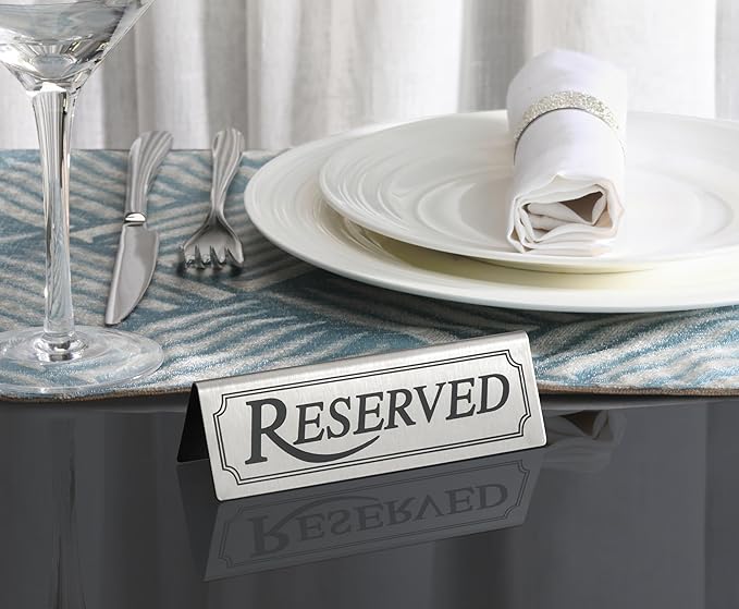 New Star Foodservice Stainless Steel Table Tent Sign, 4.75"x 1.75") - Image 5