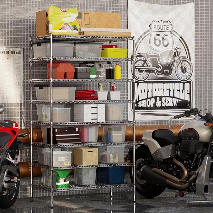 Regal Altair 24" Deep x 42" Wide x 74" Height Wire Shelving Kit | 8-Tier | NSF - Image 5