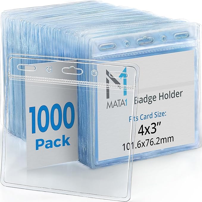 Mata1-USA Plastic Extra-Thick Horizontal Card Protector, Large Size No Zipper by Mata1