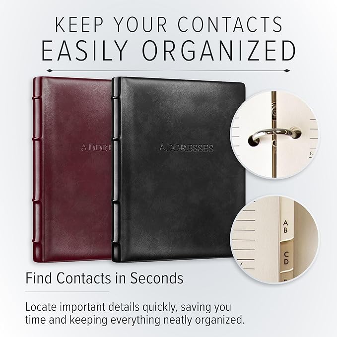 Gallery Leather Large Address Book - Image 3