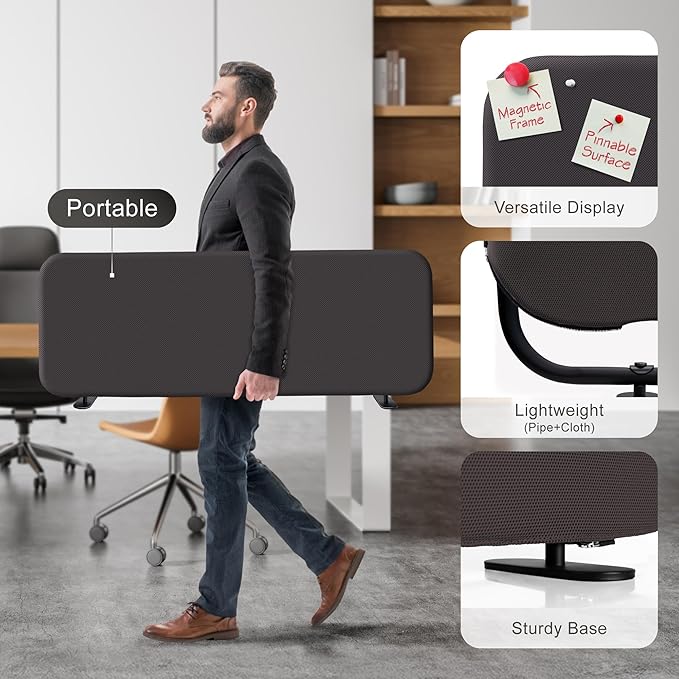 DECOLAB Desk Divider, Portable Desktop Privacy Panels Partition - Image 4