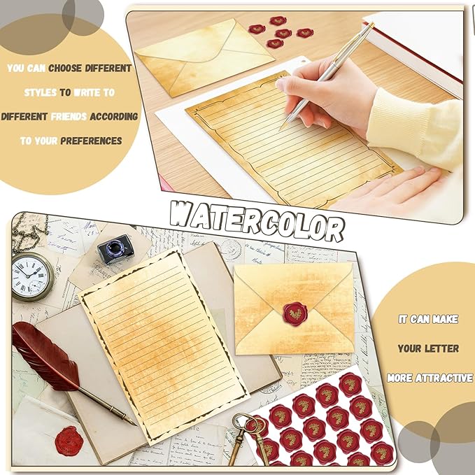 TaoBary 160 Pcs Stationery Paper Set 50 Double Sided Stationery Papers - Image 6