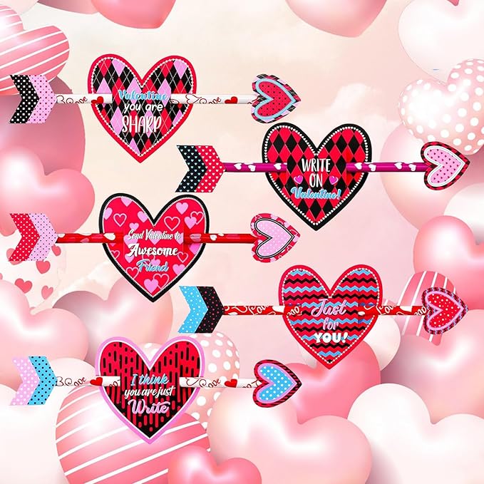 Hdagbnn 72PCS Valentine's Day Pencils, Wooden Heart Pencil - Image 3