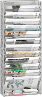 EasyPAG Wall File Holder 14 Tier Mesh Hanging Folder Organizer by EasyPAG